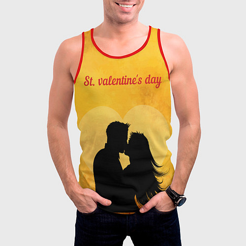 Мужская майка без рукавов St valentines day / 3D-Красный – фото 3