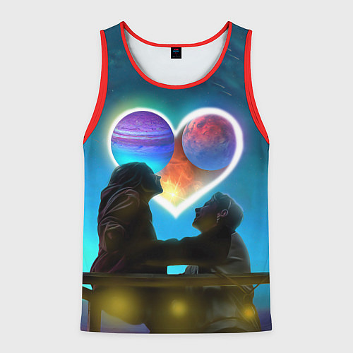 Мужская майка без рукавов Ваня Дмитриенко Венера-Юпитер / 3D-Красный – фото 1