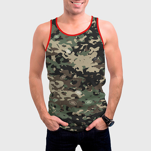 Мужская майка без рукавов Камуфляж Land Rover / 3D-Красный – фото 3