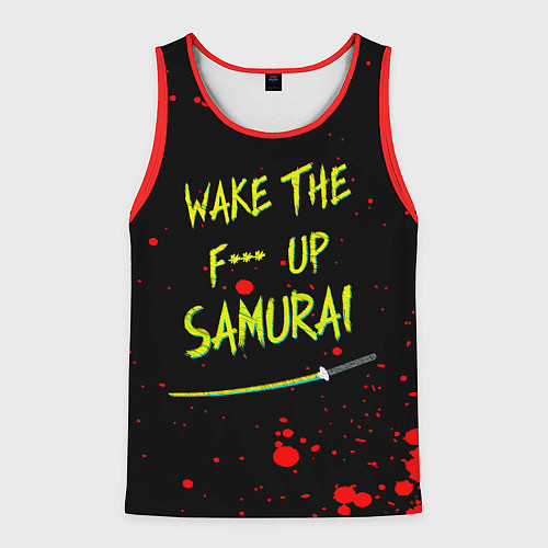 Мужская майка без рукавов WAKE THE F*** UP SAMURAI / 3D-Красный – фото 1