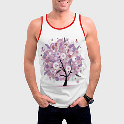 Майка-безрукавка мужская Цветочное Дерево, цвет: 3D-красный — фото 2