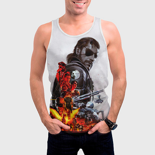 Мужская майка без рукавов Metal Gear / 3D-Белый – фото 3