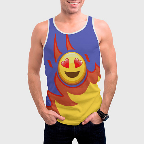 Мужская майка без рукавов Ты горишь как огонь v1 / 3D-Белый – фото 3