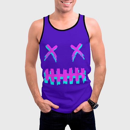 Мужская майка без рукавов CYBERSTYLE PURPLE EVIL / 3D-Черный – фото 3