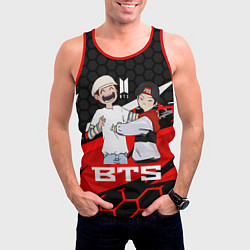 Майка-безрукавка мужская BTS, цвет: 3D-красный — фото 2