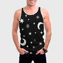 Майка-безрукавка мужская Звездное небо, цвет: 3D-белый — фото 2
