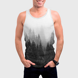 Майка-безрукавка мужская Туманный лес, цвет: 3D-белый — фото 2