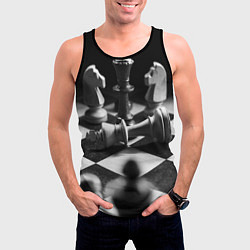 Майка-безрукавка мужская Шахматы, цвет: 3D-черный — фото 2