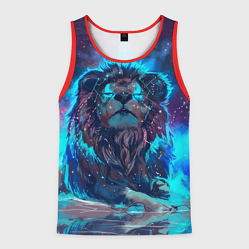 Мужская майка без рукавов Galaxy Lion / 3D-Красный – фото 1