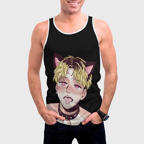 Мужская майка без рукавов АхегаоAhegao О Чан У / 3D-Белый – фото 3