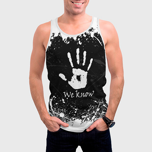 Мужская майка без рукавов WE KNOW TES / 3D-Белый – фото 3