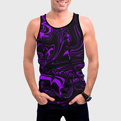 Майка-безрукавка мужская Жидкий градиент Клевер, цвет: 3D-черный — фото 2