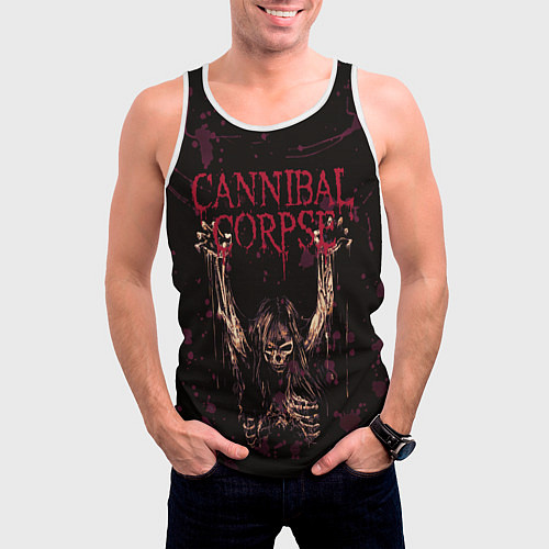 Мужская майка без рукавов Cannibal Corpse Skeleton / 3D-Белый – фото 3