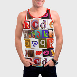 Майка-безрукавка мужская Английские буквы 2, цвет: 3D-красный — фото 2