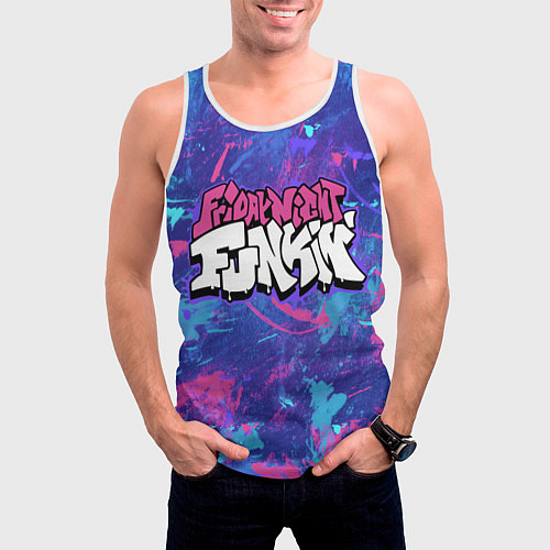 Мужская майка без рукавов Friday Night Funkin / 3D-Белый – фото 3