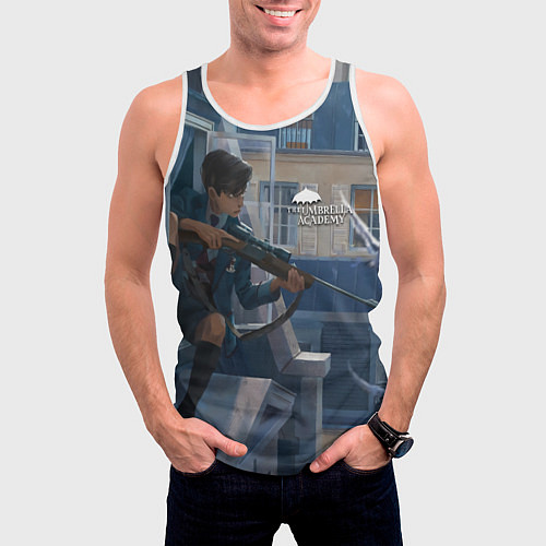 Мужская майка без рукавов Пятый снайпер / 3D-Белый – фото 3