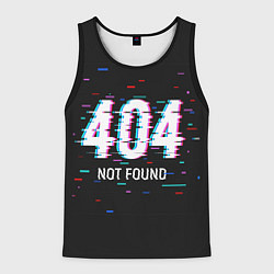Майка-безрукавка мужская Глитч 404, цвет: 3D-черный