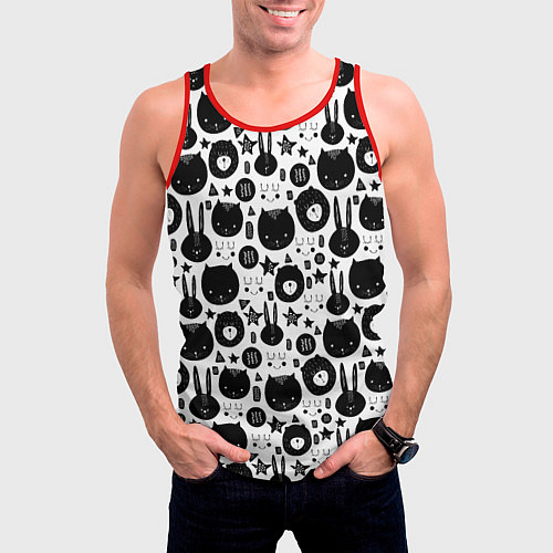 Мужская майка без рукавов Мультяшки / 3D-Красный – фото 3