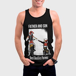 Майка-безрукавка мужская Папа и сын, цвет: 3D-черный — фото 2