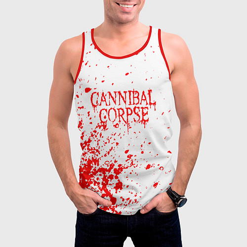 Мужская майка без рукавов Cannibal corpse / 3D-Красный – фото 3