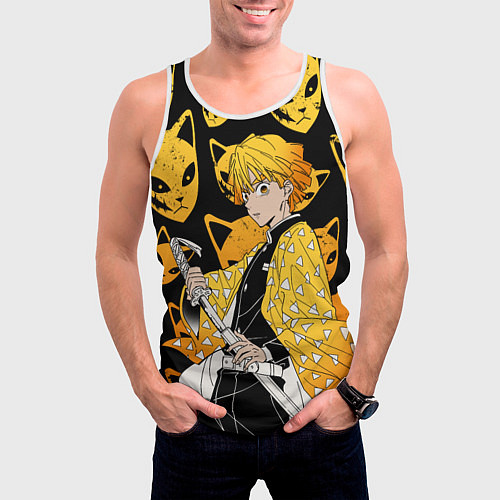 Мужская майка без рукавов ЗЕНИТЦУ КЛИНОК РАССЕКАЮЩИЙ / 3D-Белый – фото 3