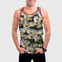 Майка-безрукавка мужская Ромашки, цвет: 3D-красный — фото 2