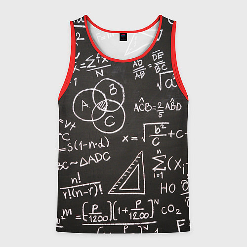 Мужская майка без рукавов Математические уравнения / 3D-Красный – фото 1