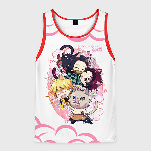 Мужская майка без рукавов Клинок, рассекающий демонов ПЕРСОНАЖИ / 3D-Красный – фото 1