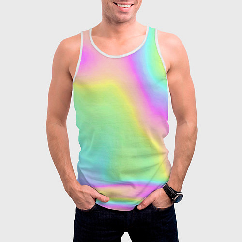 Мужская майка без рукавов Цвет волшебства / 3D-Белый – фото 3