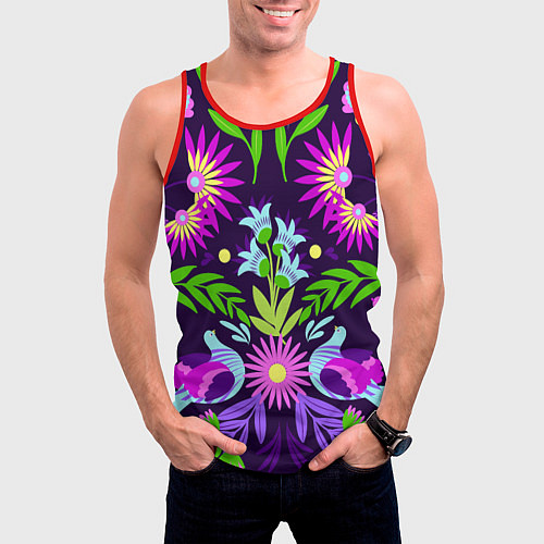 Мужская майка без рукавов Мексиканская феерия / 3D-Красный – фото 3