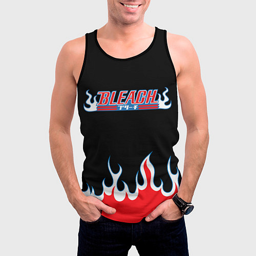 Мужская майка без рукавов BLEACH FLAME БЛИЧ ПЛАМЯ / 3D-Черный – фото 3