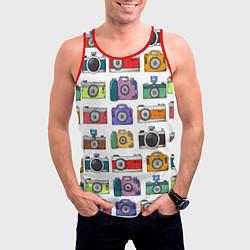 Майка-безрукавка мужская Фотоаппараты, цвет: 3D-красный — фото 2