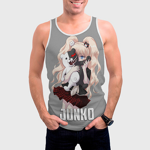 Мужская майка без рукавов MONOKUMA JUNKO / 3D-Белый – фото 3