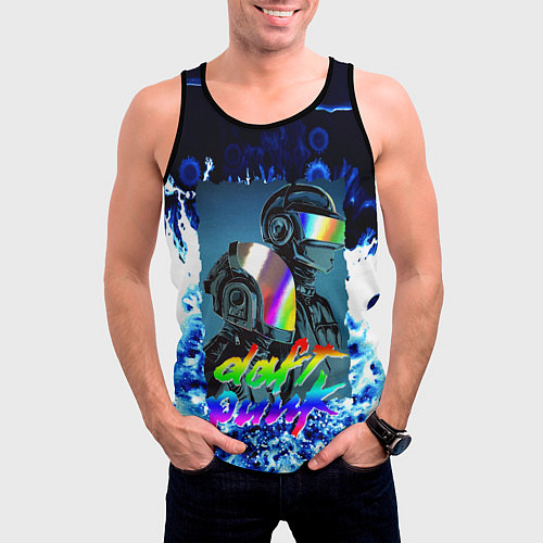 Мужская майка без рукавов DAFT PUNK : MUSIC ALIVE / 3D-Черный – фото 3