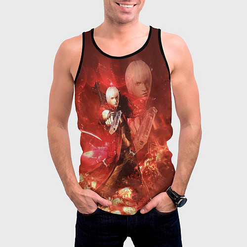 Мужская майка без рукавов Молодой Данте / 3D-Черный – фото 3