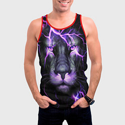Майка-безрукавка мужская НЕОНОВЫЙ ЛЕВ NEON LION, цвет: 3D-красный — фото 2