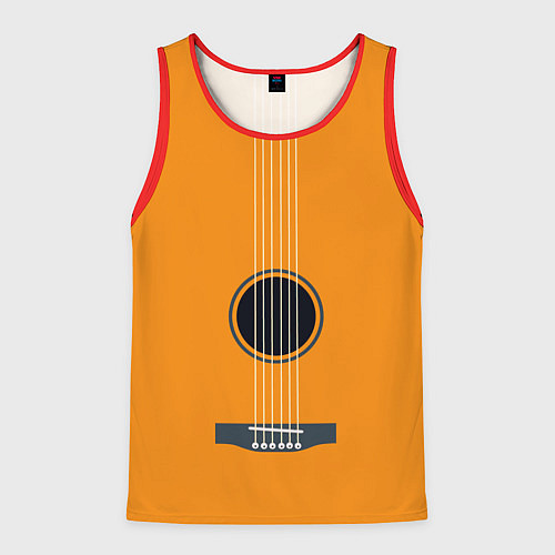 Мужская майка без рукавов ГИТАРА / 3D-Красный – фото 1