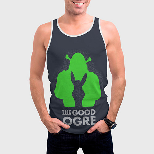 Мужская майка без рукавов Shrek: Im good ogre / 3D-Белый – фото 3