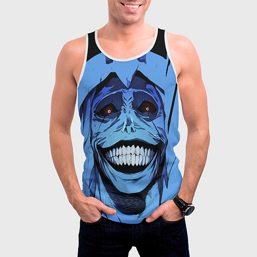 Мужская майка без рукавов ПОДНЯТИЕ УРОВНЯ В ОДИНОЧКУ / 3D-Белый – фото 3