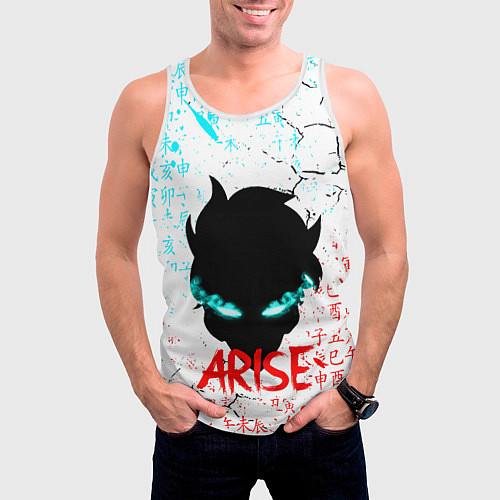 Мужская майка без рукавов СОН ДЖИН ВУ SOLO LEVELING / 3D-Белый – фото 3
