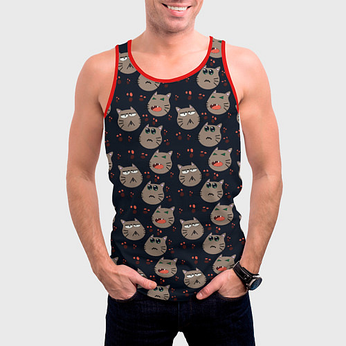 Мужская майка без рукавов Котомания YES / 3D-Красный – фото 3