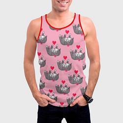 Майка-безрукавка мужская Пиксельные котики, цвет: 3D-красный — фото 2