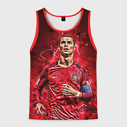 Майка-безрукавка мужская Cristiano Ronaldo Portugal, цвет: 3D-красный