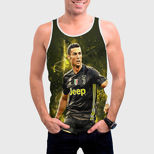 Мужская майка без рукавов Cristiano Ronaldo Juventus / 3D-Белый – фото 3