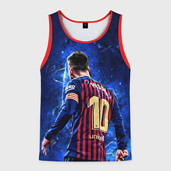 Майка-безрукавка мужская Leo Messi Лео Месси 10, цвет: 3D-красный
