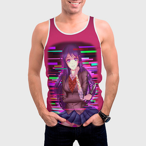 Мужская майка без рукавов Literature Club Юри Yuri / 3D-Белый – фото 3