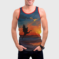 Майка-безрукавка мужская Прибрежный закат, цвет: 3D-красный — фото 2
