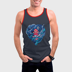 Майка-безрукавка мужская Ocean heart Totoro, цвет: 3D-красный — фото 2