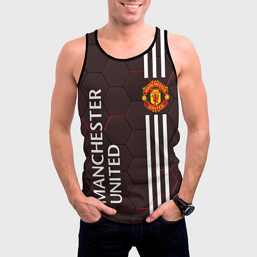 Мужская майка без рукавов МАНЧЕСТЕР MANCHESTER ПЛИТЫ / 3D-Черный – фото 3