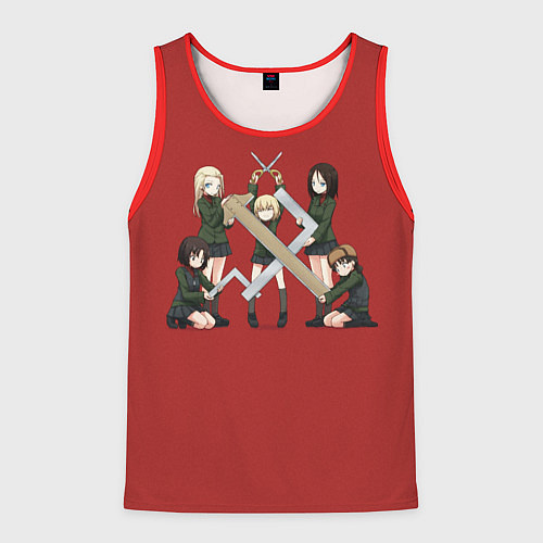 Мужская майка без рукавов Girls und Panzer Правда / 3D-Красный – фото 1